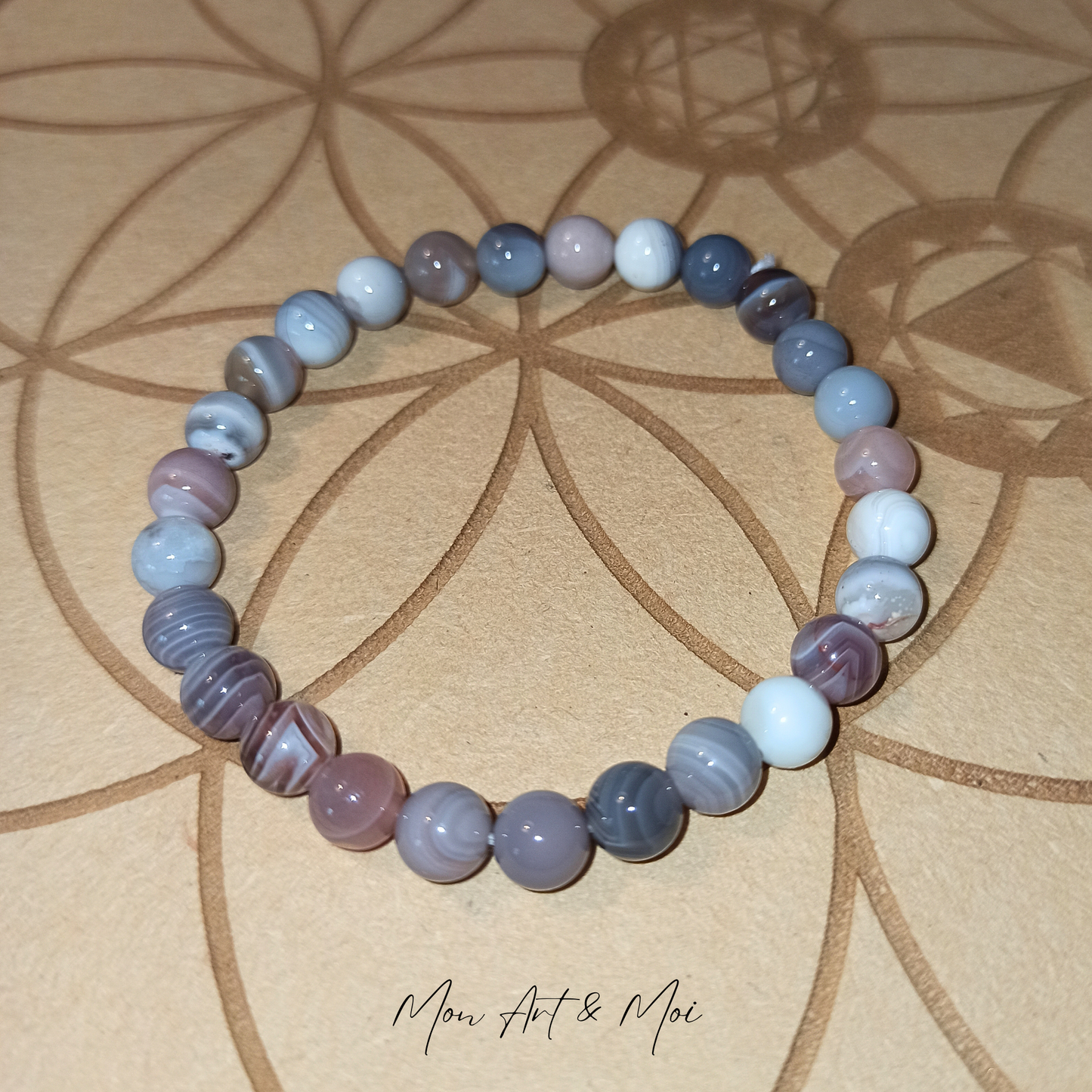 Bracelet Agate Bostwana 6mm
