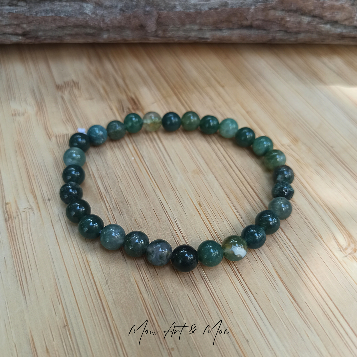 Bracelet Agate Mousse 6mm
