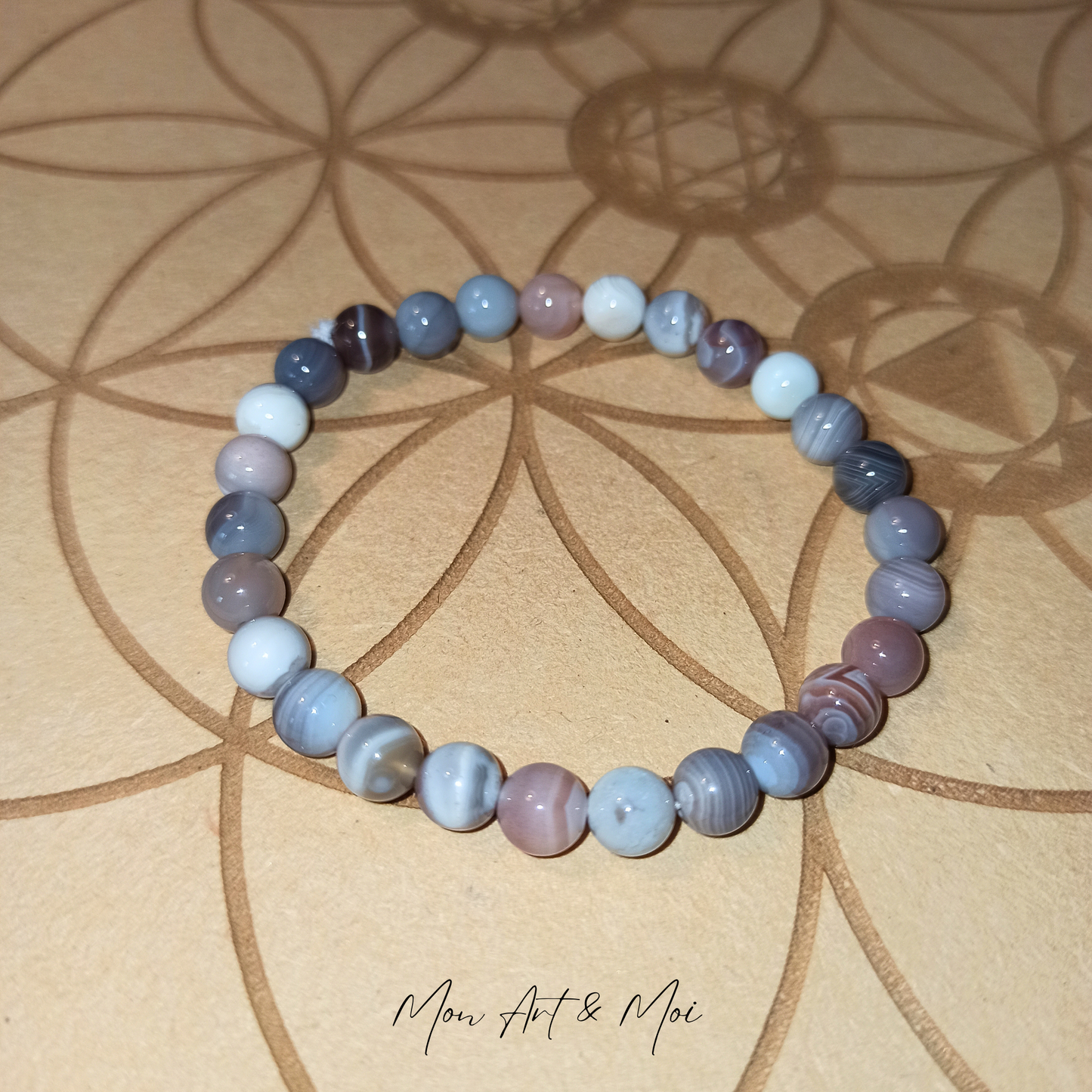 Bracelet Agate Bostwana 6mm