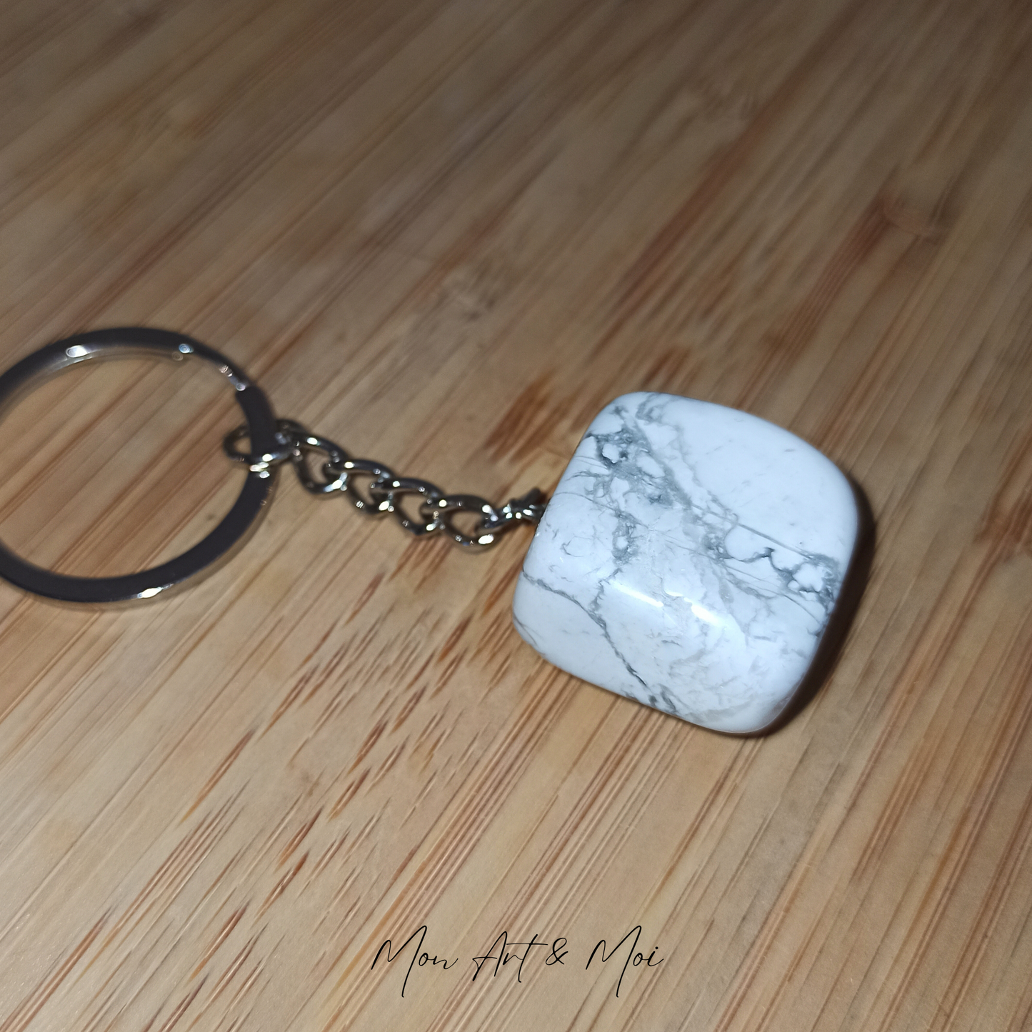 Porte clés Howlite roulée