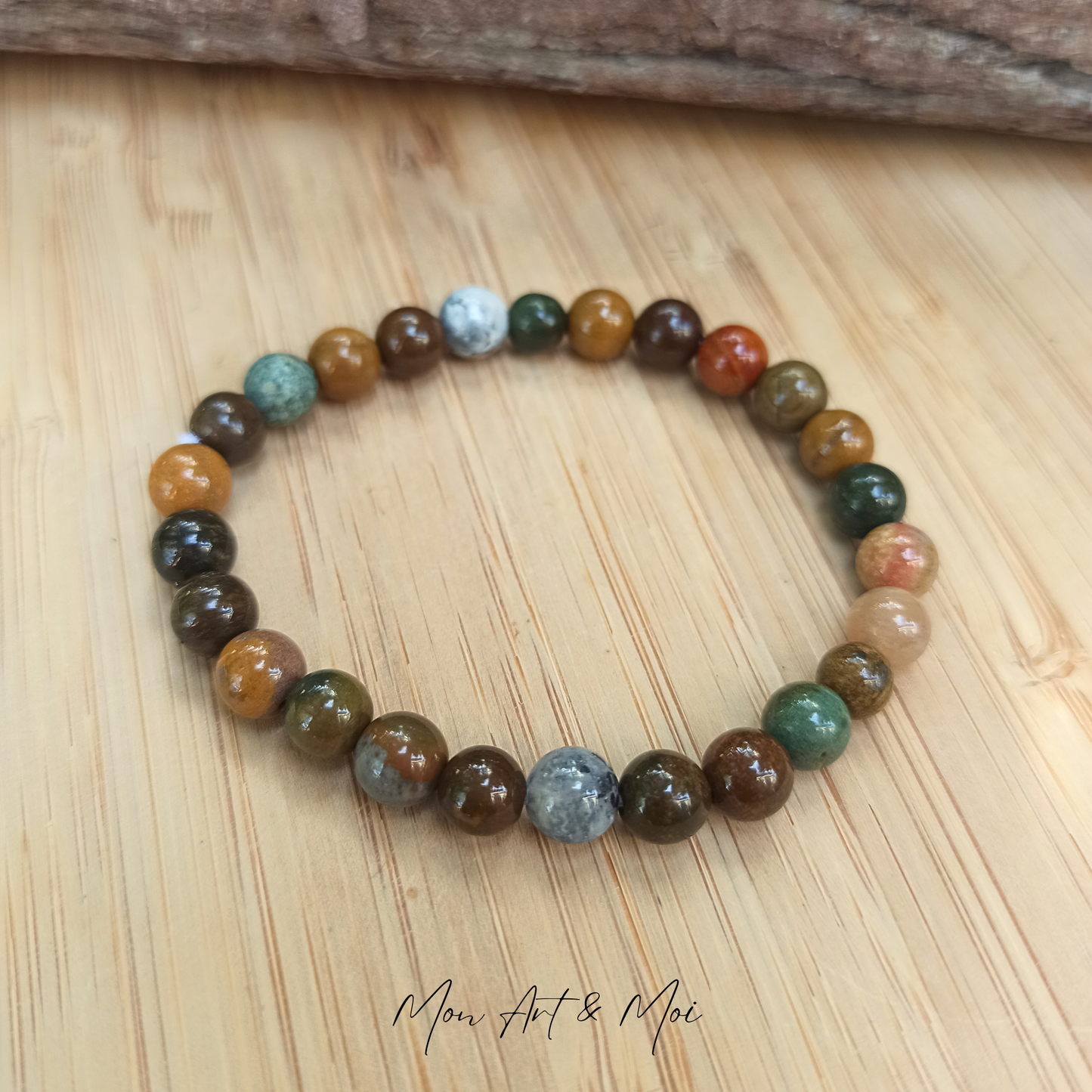 Bracelet Jaspe Océan 6mm
