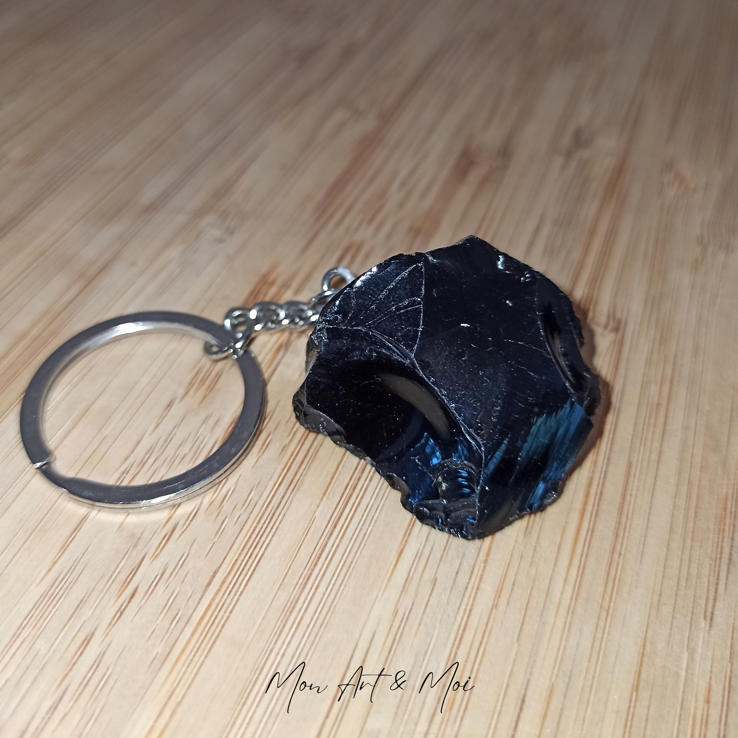 Porte clés Obsidienne brute
