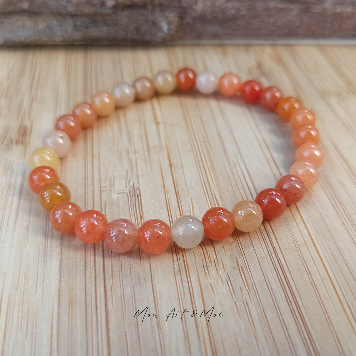 Bracelet Aventurine Orange 6mm