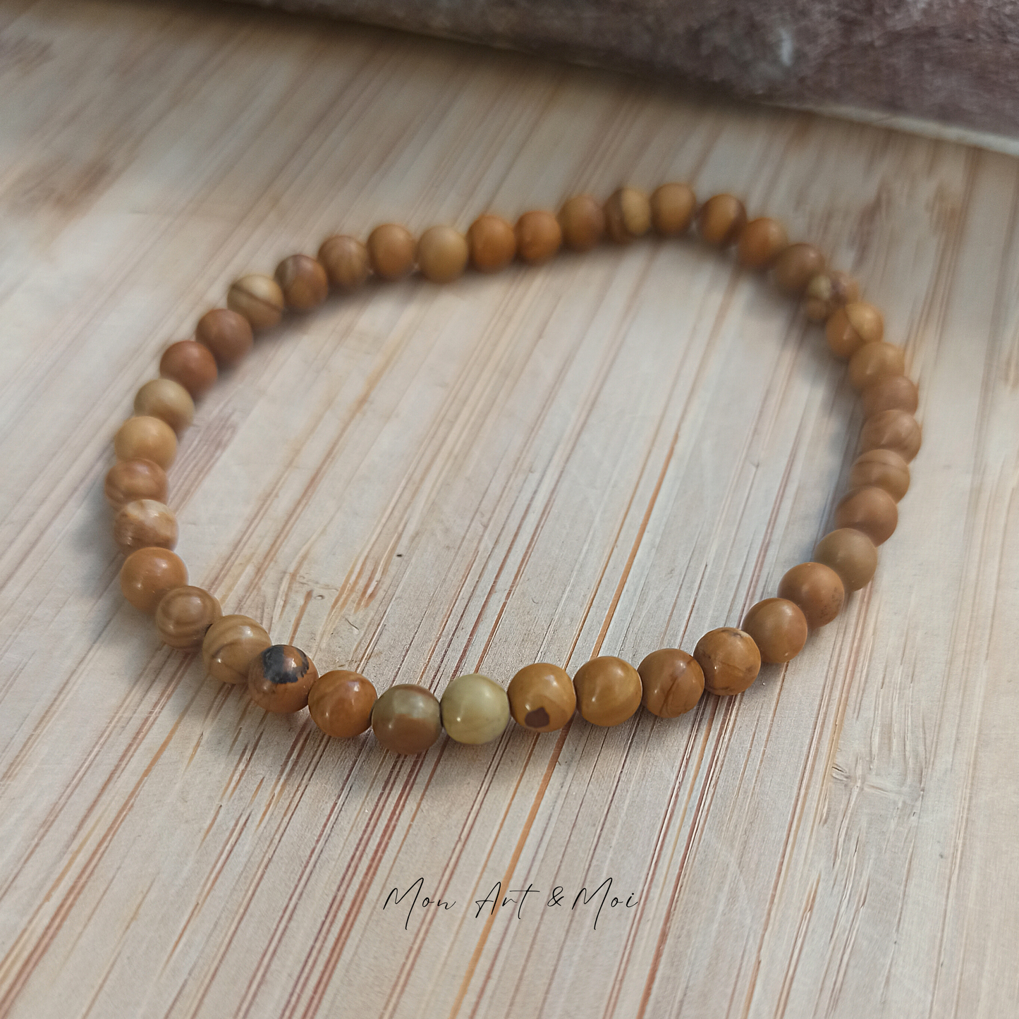 Bracelet Bois Fossile 4mm
