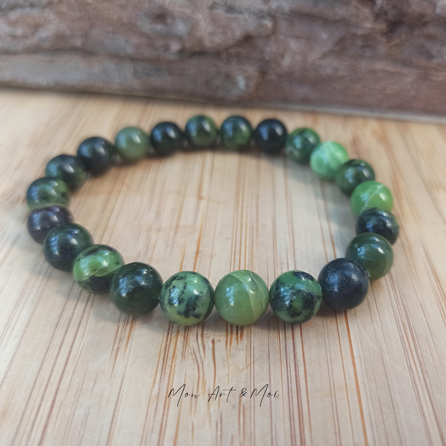 Bracelet Jade Néphrite 8mm