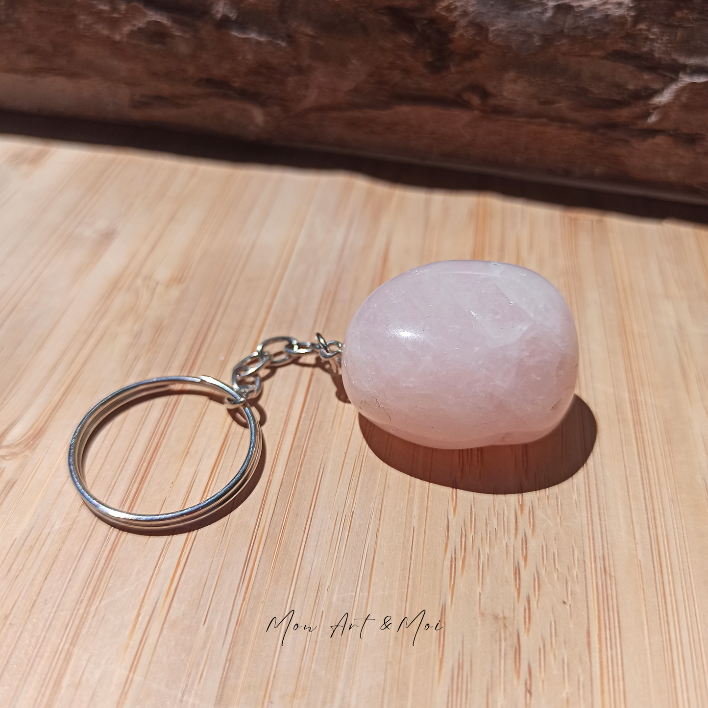 Porte clés Quartz Rose roulé