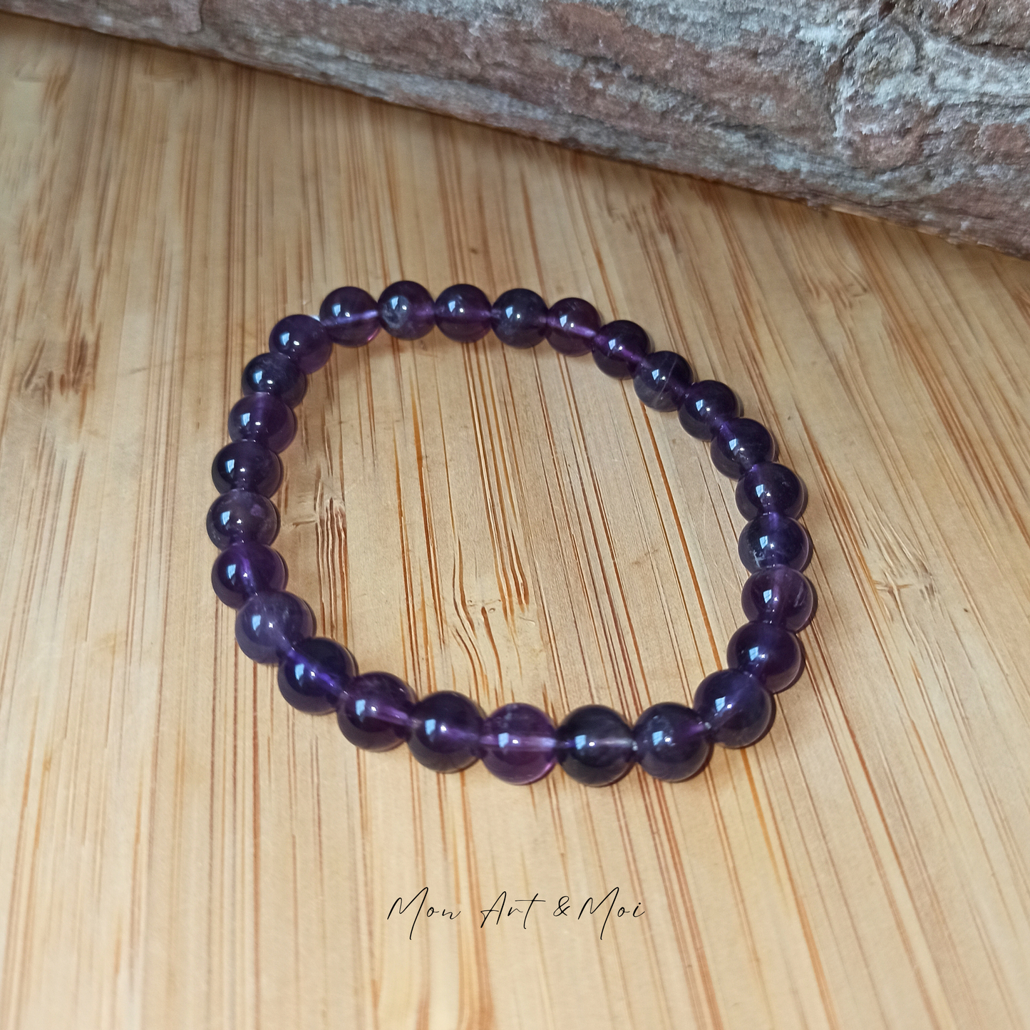 Bracelet Améthyste foncée 6mm