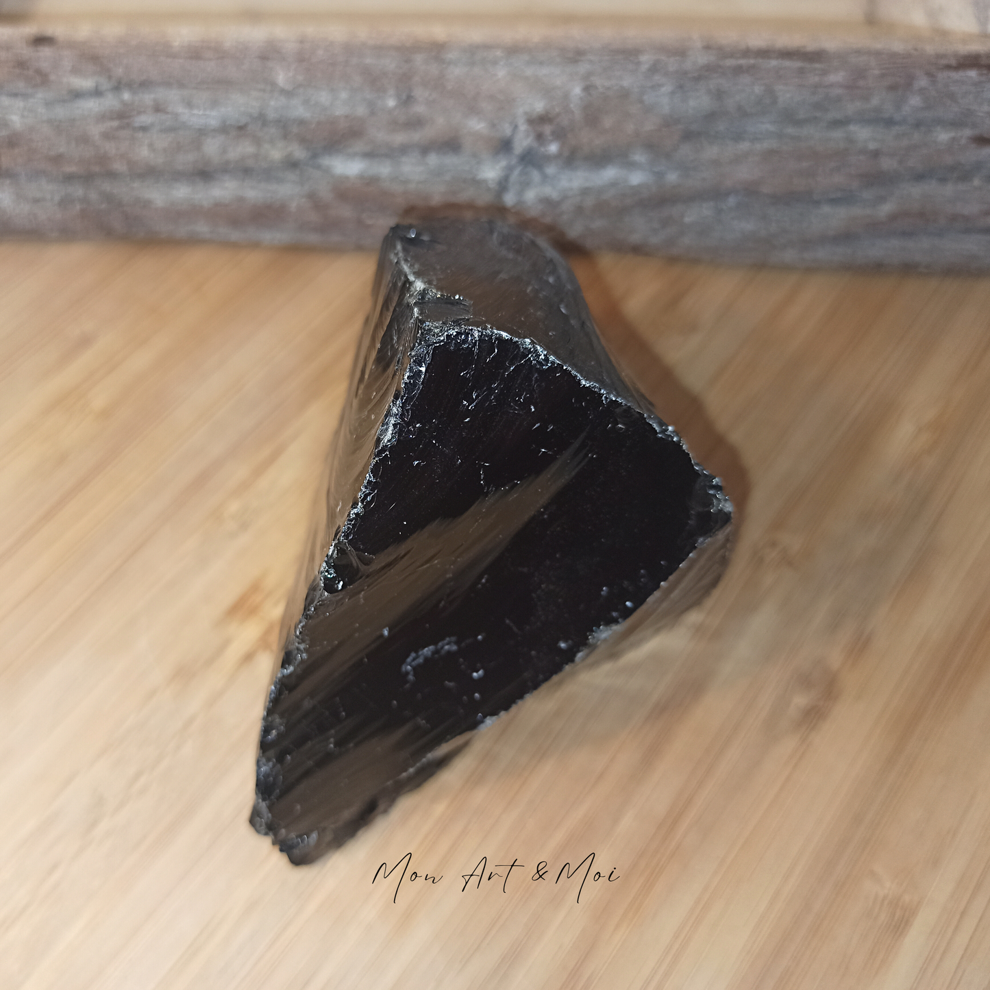 Pierre brute Obsidienne noire 430g
