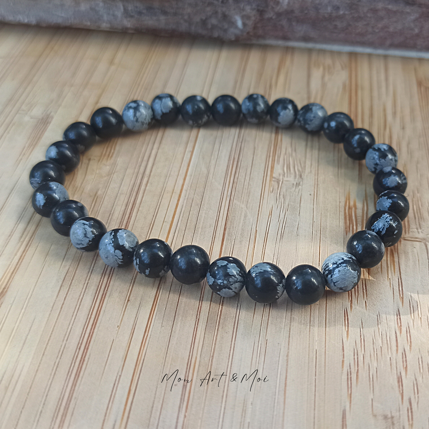 Bracelet Obsidienne Neige 6mm