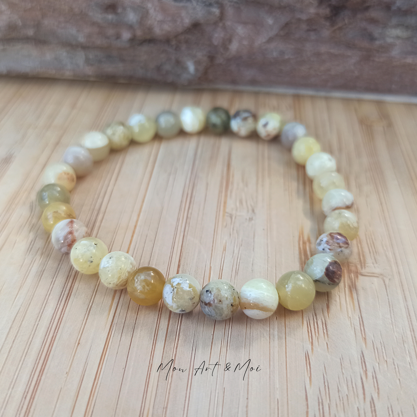 Bracelet Opale Jaune 6mm