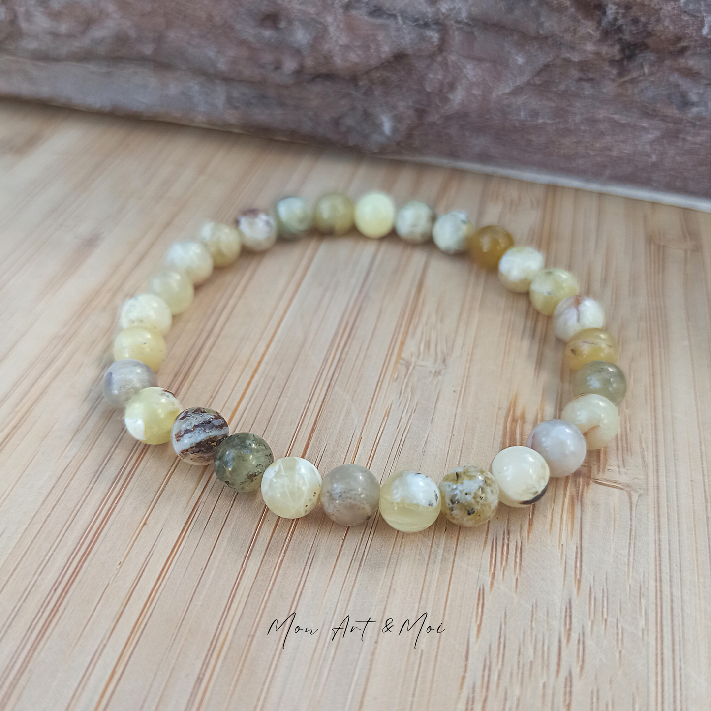 Bracelet Opale Jaune 6mm