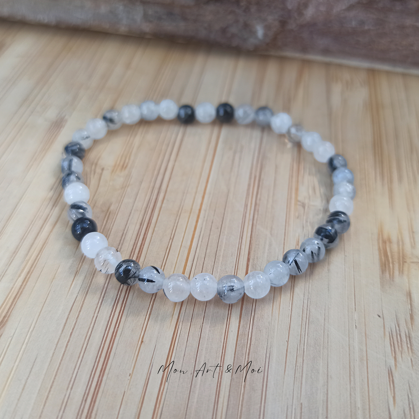 Bracelet Quartz Tourmaline 4mm
