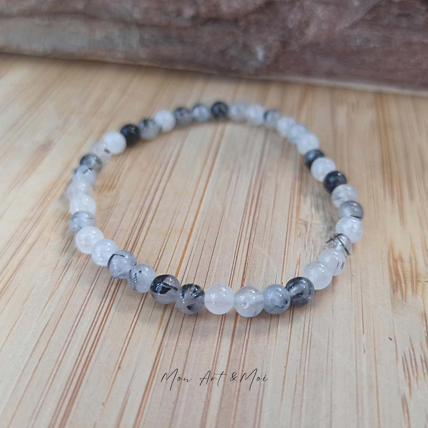 Bracelet Quartz Tourmaline 4mm