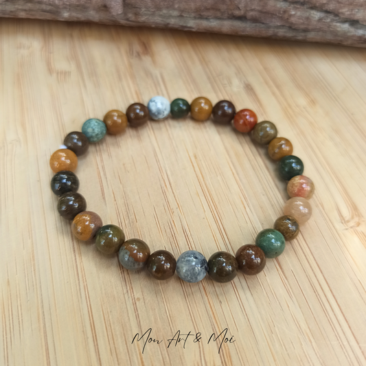 Bracelet Jaspe Océan 6mm
