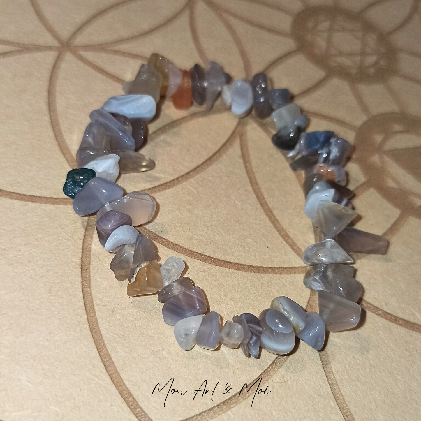 Bracelet baroque Agate Bostwana