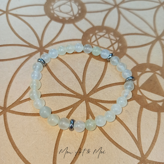 Bracelet Jade Verte 6mm + séparateurs