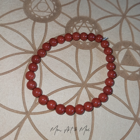 Bracelet Jaspe Rouge 6mm