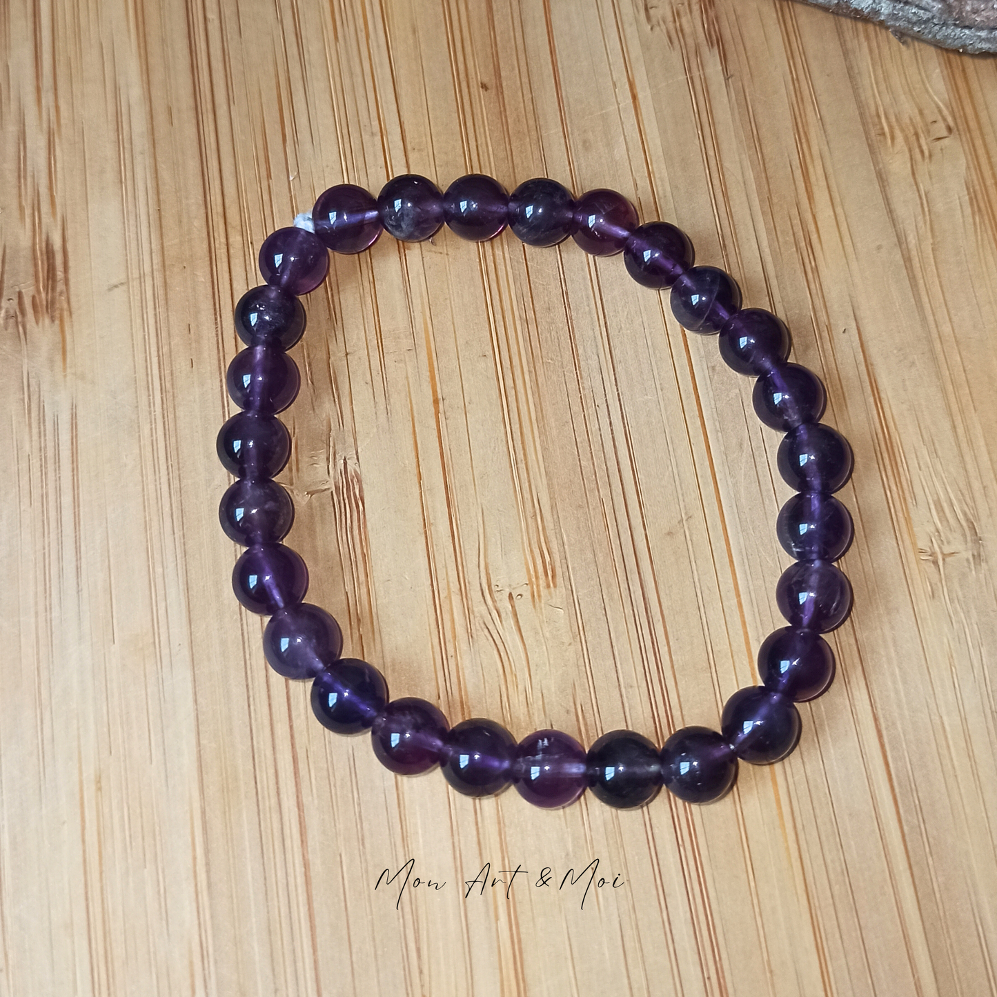 Bracelet Améthyste foncée 6mm