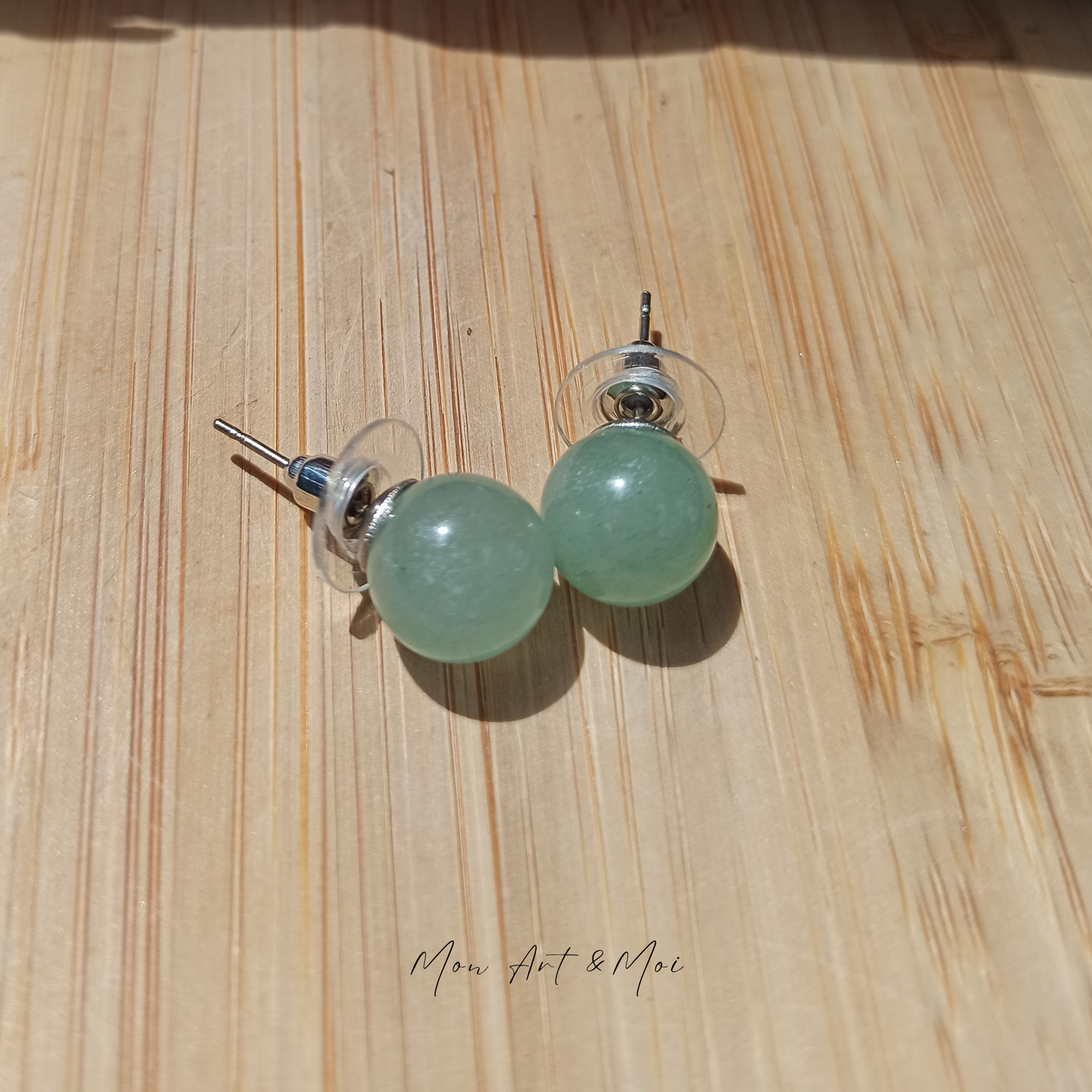 Boucles d'oreilles Perle Aventurine Verte